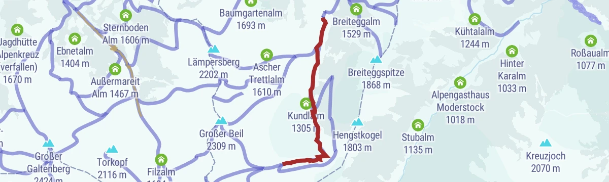 Route map: Gressensteinalm